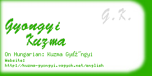 gyongyi kuzma business card